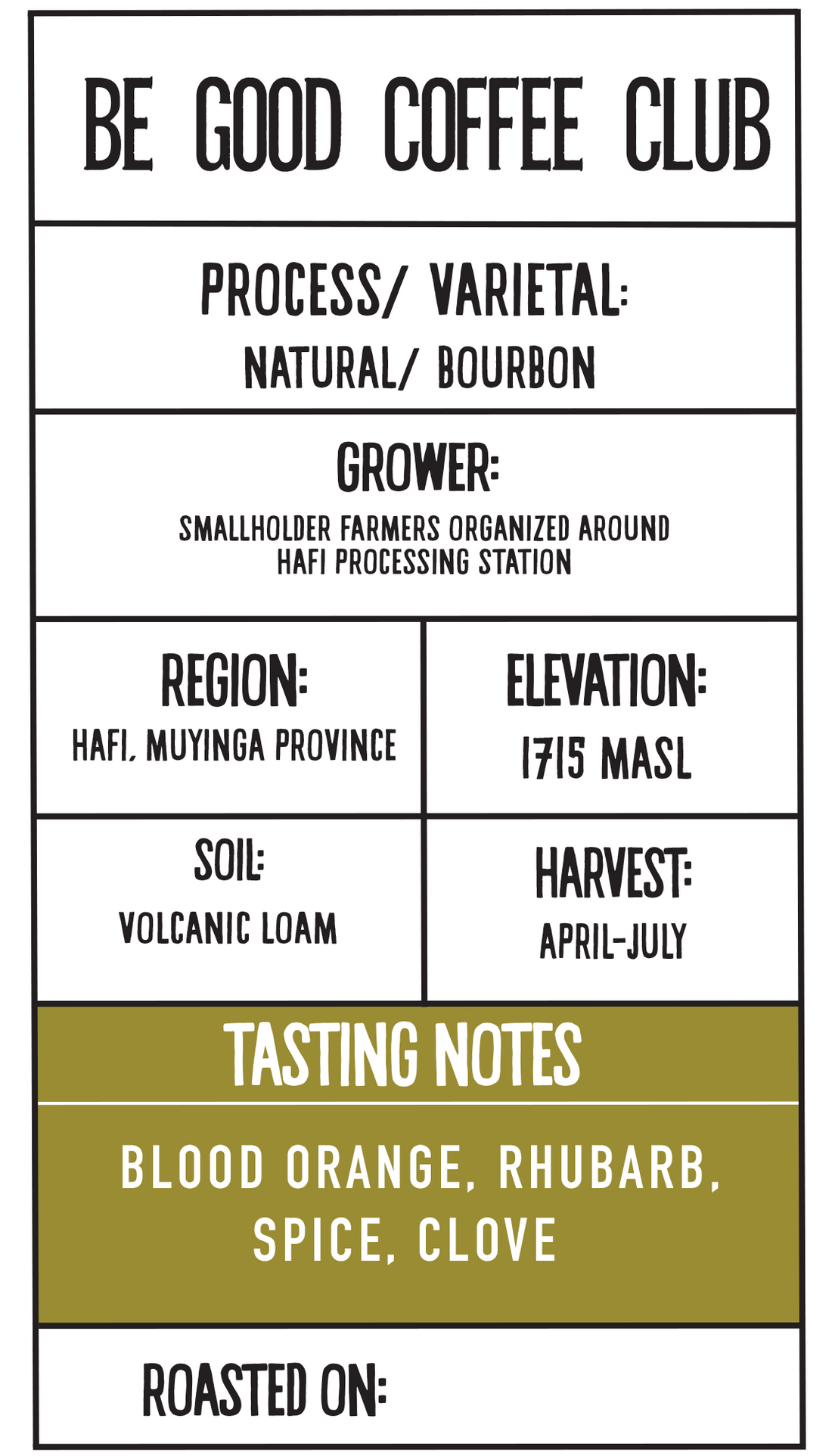 Be Good Burundi Hafi - Natural