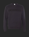 Dark gray sweatshirt with 'ANCHORHEAD' text on a black background
